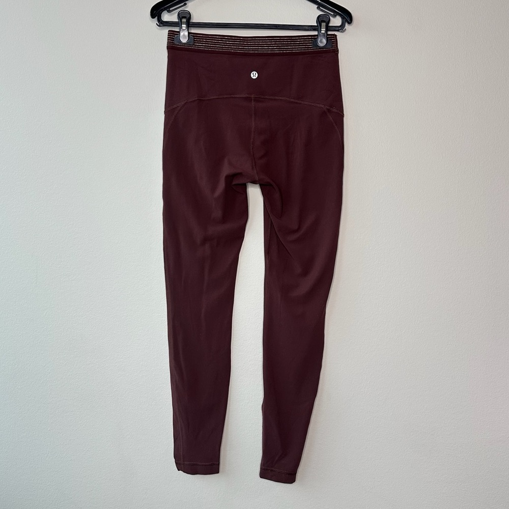 lululemon athletica Burgundy Leggings size 8 - Picture 2 of 2